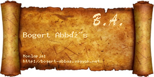 Bogert Abbás névjegykártya